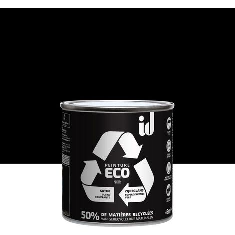 ID Eco seidenmatte schwarze Wand-/Deckenfarbe 0,5 l ID