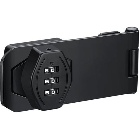 4 pouces Loquet Porte avec Serrure a Code, Verrou Porte Placard Serrure Armoire Serrure à Combinaison Verrou à Mot de Passe, Noir (1/5)
