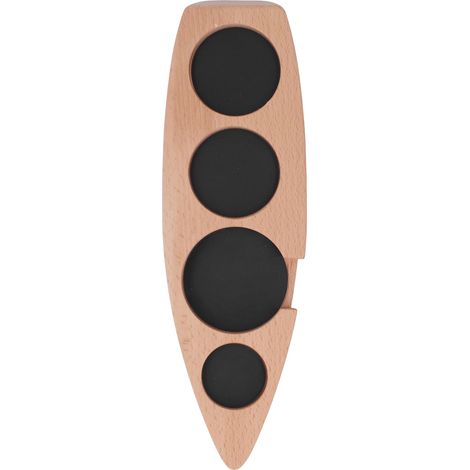 Bootsförmiger Kaffeetamperständer, 4 Schlitze, rutschfest, stabil, Kaffeetamperstation aus Holz, 58 mm / 2,3 Zoll (1/5)