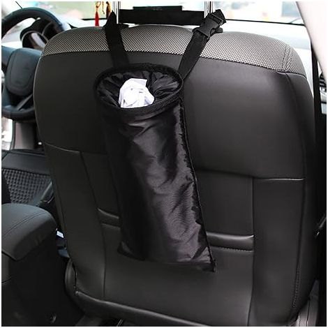Poubelle de voiture à suspendre à l'arrière, sac poubelle amovible et suspendu, sac poubelle universel pour voiture avec poches de rangement (1/5)