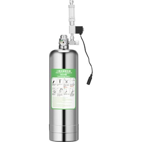 Kit de générateur de CO2 pour aquarium double de 5 L avec cylindre en acier inoxydable (1/5)