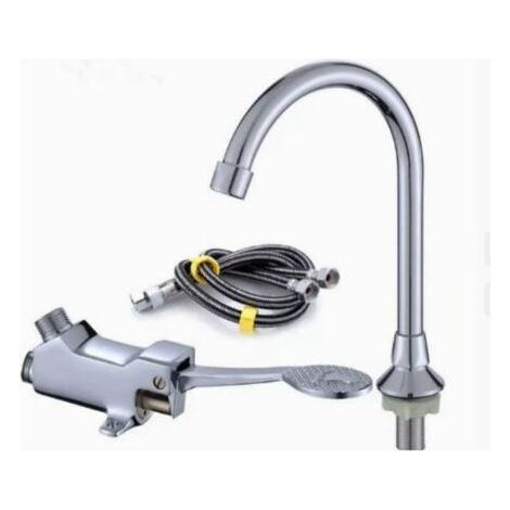 Robinet de pied pour laboratoire médical/évier de salle de bain, ensemble de robinets de lavage des mains de laboratoire, interrupteur à pédale (1/4)