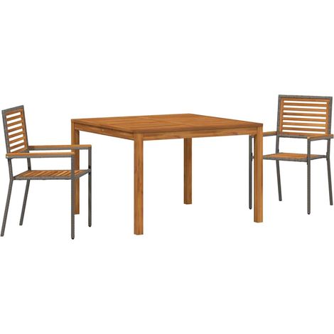 Maison Exclusive - Set da Pranzo per Giardino 3 pcs Grigio