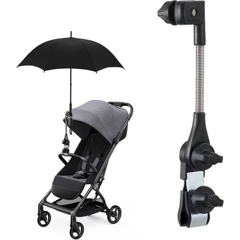 Porte-parapluie réglable support de parapluie,Poussette Parapluies 14,4 pouces,300° Porte-Parapluies Universel,Support de Parapluie réglable,Clip réglables,pour déambulateur,poussette (1/5)