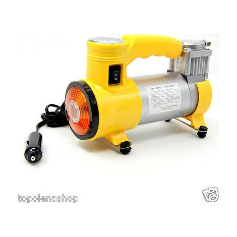 MINI COMPRESSORE PER AUTO MOTO PORTATILE 12V ACCENDISIGARI TORCIA INCORPORATA