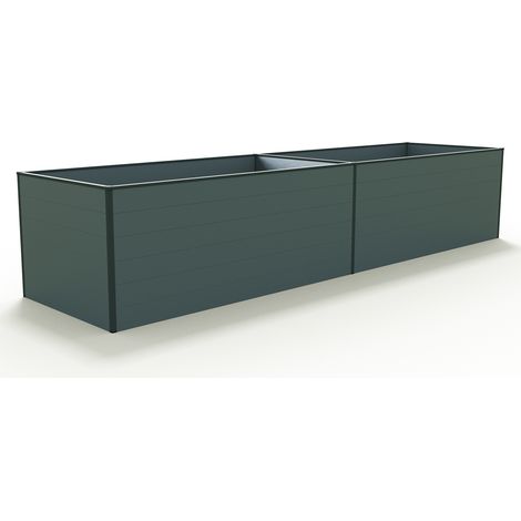 GFP Hochbeet Kräuter-Gemüse-Beet KINGSIZE DANIELA Aluminium - 387 x 99 x 77 cm - Anthrazit - formstabil und witterungsbeständig mit Aluminium-Hohlkammerprofilen