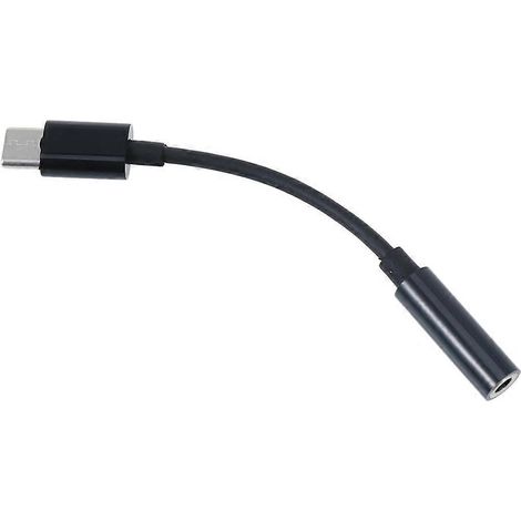 Adaptateur câble pour écouteurs USB-C vers jack audio AUX 3,5 mm (1 pièce) - USB 3.1 Type C mâle vers jack audio AUX femelle 3,5 mm (noir)-M-Black