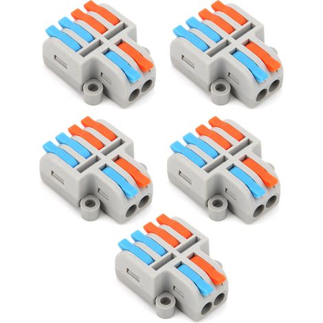 Connecteur rapide à levier 5 pièces, assortiment compact pour fils rigides/souples, 250V/4KV 32A, PCT-42, épissure sans soudure. (1/5)
