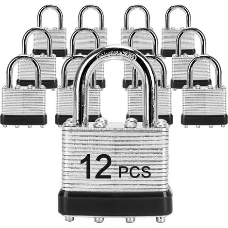 Lot de 12 cadenas avec clé identique 2,5 à 1,4 cm 40 mm serrures à (1/5)