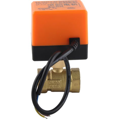 Vanne électrique à bille motorisée 2 voies en laiton G3/4" DN20, 12-24 V CC, pour la régulation de débit (1/5)