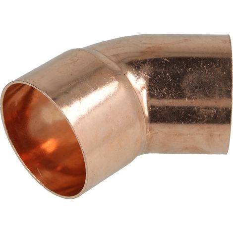 Raccord à braser cuivre courbe 45° F/M 54 mm