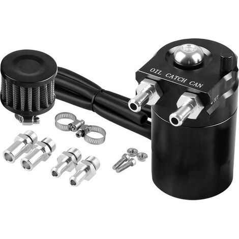 Universelle Huile Catch Peut, 300ml Air Filtre Reniflard Moteur Séparateur Réservoir à Huile Voiture Récupérateur d'Huile, Noir (1/5)
