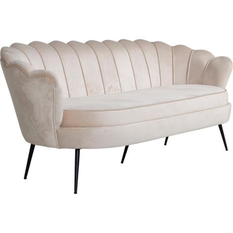 Canapé 3 Places en Velours "Calais" 180cm Beige (1/5)