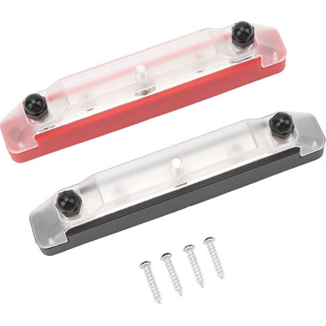 Une paire de modules de distribution d'alimentation CC 12V à 48V de 150A avec barres omnibus et 3 bornes à goujon M6, adaptés aux automobiles, navires, camping-cars, etc. Borniers non inclus. (1/5)
