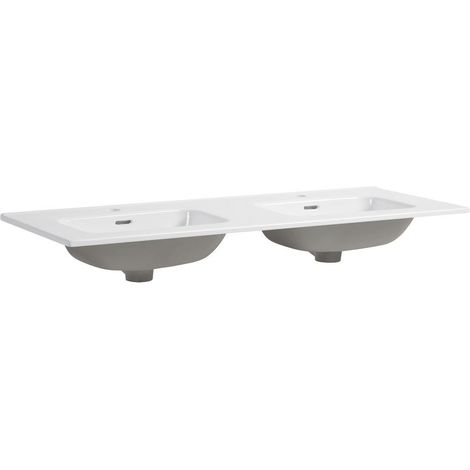 Lavabo Doppio In Ceramica Bianca 120 Cm Con Vasca Vasca Squadrata  Messina (1/5)