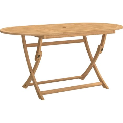 Table pliable de jardin 160x85x75 bois d'acacia solide (1/5)