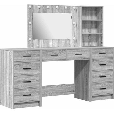 Maison Exclusive - Schminktisch mit Schubladen 3 pcs Graues Sonom