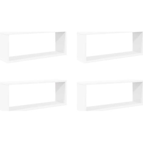 vidaXL Wandregale Cube 4 Stück Weiß 60x15x23 cm Holzwerkstoff
