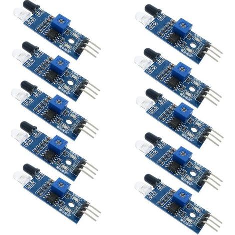 10pcs Infrared Obstacle Avoidance Sensor Module for Arduino Smart Car Robot, 3-Wire Reflective Photoelectric Sensor for Arduino Smart Car Robot (1/4)