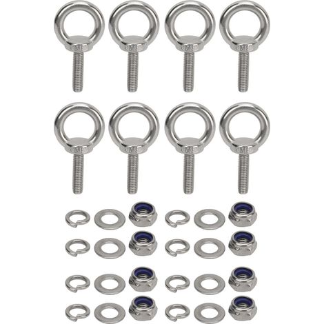Vis de levage œil en acier inoxydable M8, crochet polyvalent à haute dureté pour camping-car, bateau, chantier et véhicule. (1/5)