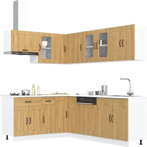 11-tlg. Küchenschrank-Set Kalmar Artisan-Eiche Holzwerkstoff