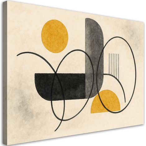 Quadro su tela, Linee geometriche Beige - 90x60 (1/3)
