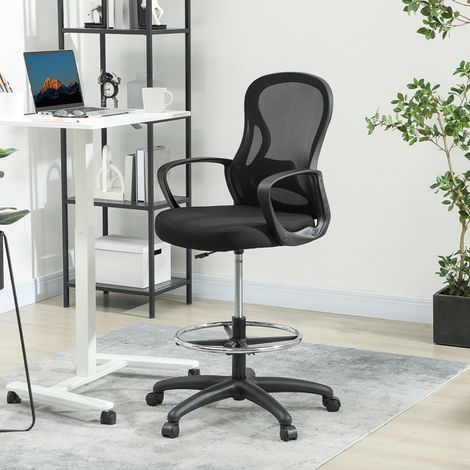 Ergonomic Drafting Chair with Adjustable Height and Breathable Mesh Fabric for Ultimate Comfort and Mobility in Office Use
