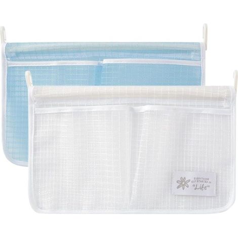 2 Pièces Sac de rangement en filet, Organiseur Refrigerateur - À suspendre - Double compartiment - Fixation murale (1/5)