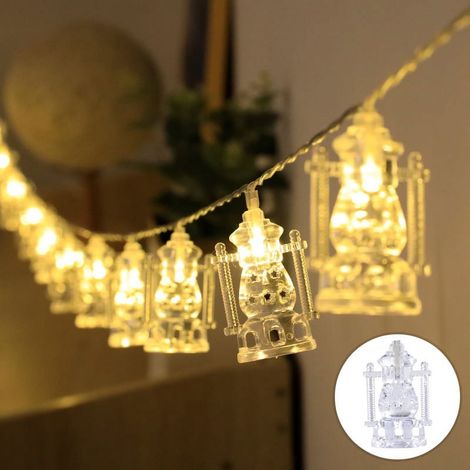 Lanterne De Ramadan - Guirlande Lumineuse À 40 Led - 6 M - Mode Clignotant Et Fixe - Alimentée Par Piles - Pour Décoration Intérieure Et Extérieure (1/5)