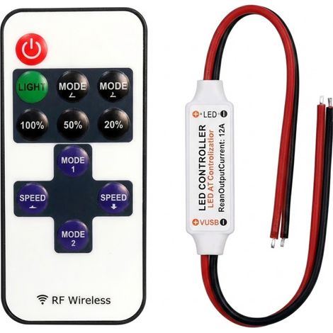 Controlador de atenuación 5-24V 6A Kit LED Control remoto Controlador de atenuación DC Pequeño (1/5)