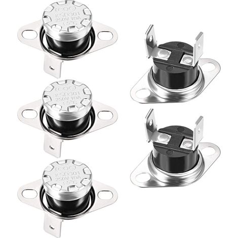 5pcs Interrupteur Thermostat KSD301 65℃ 10A N.C Broche 6,3mm Pour Électroménager
