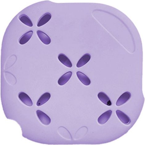 Lot de 2 supports muraux pour galets de douche et accessoires d'aromathérapie, avec ventouses puissantes, en silicone antidérapant, design floral, violet (1/5)