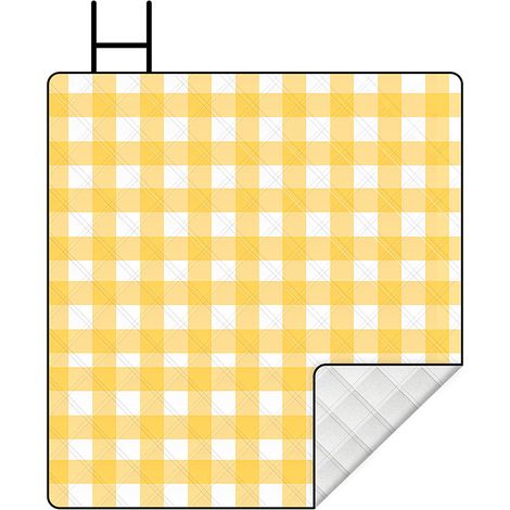 Extra große, wasserdichte und faltbare Picknickdecke (150 cm x 200 cm). Sandabweisende Picknickdecke/Stranddecke, ideal für Parks, Wiesen, Reisen, Wandern und Camping. Kariertes Muster.