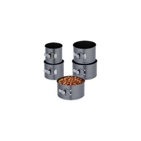 Moule à gâteau rond – 5 pièces – Acier au carbone – Tailles : Diamètre 12 cm/14 cm/16 cm/18 cm/20 cm – Démoulage facile (1/5)