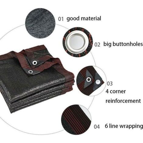 Sonnensegel – 3 x 4 m – 50 % Beschattung – UV-Schutz – Atmungsaktiv – Polyethylen hoher Dichte (1/5)