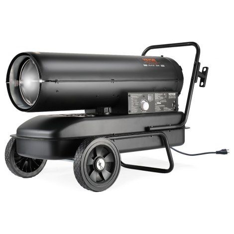 Chauffage à Air Pulsé au Kérosène Diesel, 100000 BTU, Chauffage d'Appoint Portable, Contrôle du Thermostat, Réservoir 38 L, pour Maison, Chantier, Industrie, Ateliers, Intérieur, Extérieur, Noir (1/4)