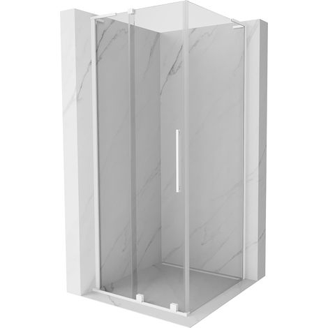 Mexen Velar L Duschkabine Schiebetür 100 x 100 cm, transparent, weiß - 871-100-100-03-20 (1/5)