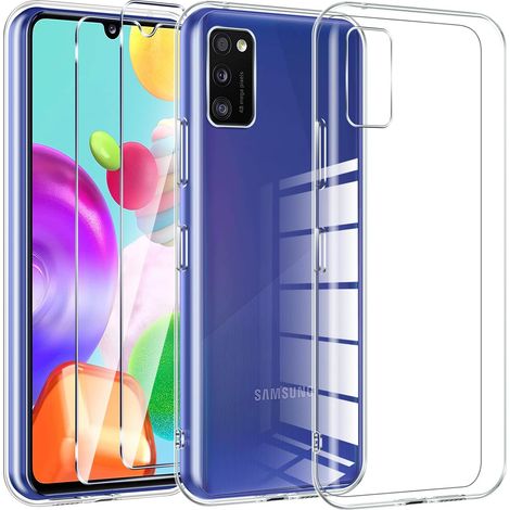 Coque pour Samsung Galaxy A41 avec 2 Verre Trempé Protection écran, Protection Case Antichoc TPU Housse pour Samsung A41, Transparent Non Jaunissant, Anti Rayures(6,1'') (1/5)