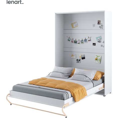 Lenart Schrankbett Wandbett Concept Pro CP01 140x200 vertikal weiß matt