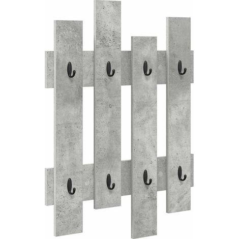 Porte-manteau mural Gris béton 60 x 3 x 82 cm Bois d'ingénierie