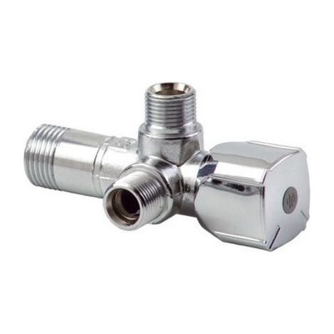 Valvola a sfera angolare regolabile 2x3/8'' per rubinetto del WC e lavatrice Arco CQ4102