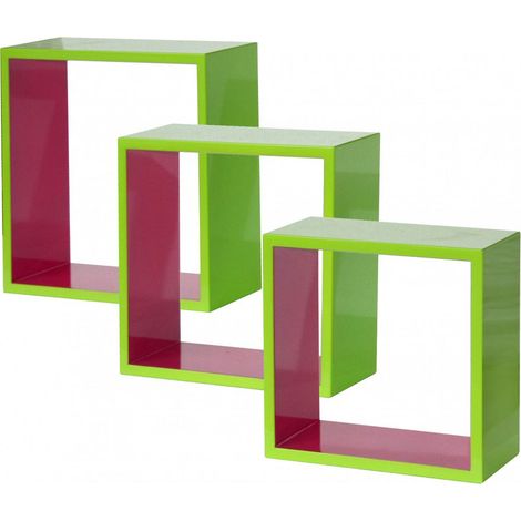 Design Regal 3 teilig MDF hellgrün hochglanz pink Mädchen Dekoration Wohn Zimmer BHP B421566-2212