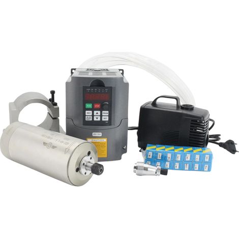 Motor de husillo refrigerado por agua, 1,5 kW de potencia, funcionamiento a alta velocidad, kit completo, 220 V. (1/2)