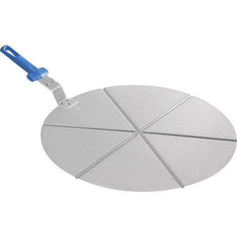 Plateau porte-pizza avec manche et guide pour couper en 6 morceaux, ø 450 mm - VIRTUS
