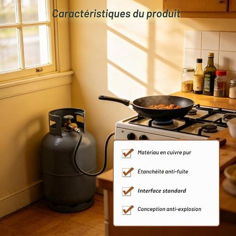 Gas Fittings, Brass Gas Adapter, Connection 1/2" Right to 1/4" Left, 1/2" IG to 1/4" AG, Hose Connector for Camping Stove, Stove and LPG Appliances (1/4)