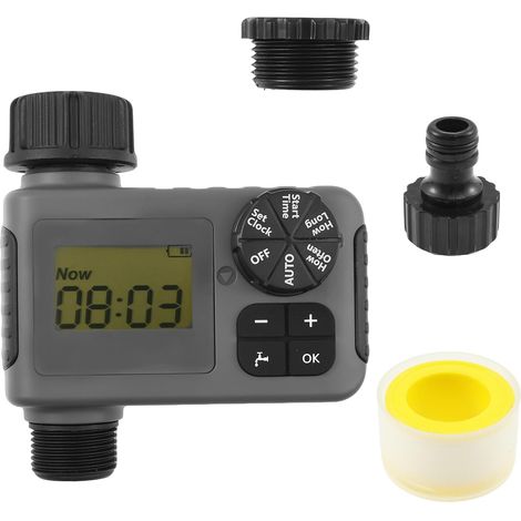 Bewässerungscomputer 2 Modi Gartenbewässerungstimer IP55 Wasserdicht Zeitschaltuhr Bewässerungssystem Garten Smart Automatische Bewässerungsuhr für Garten Rasen (1/5)