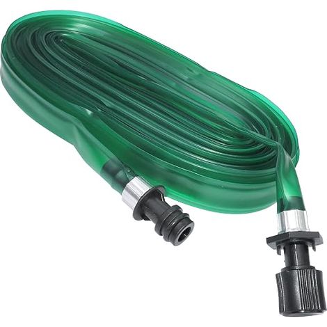 Flat Flexible Plastic Gum Drip Watering Hose Ø16mm 7.5m Quick Connector 1/2" Green Garden Tool (1/5)