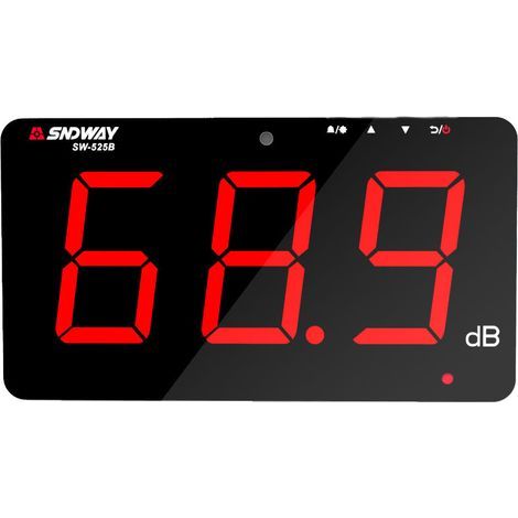 Schallpegelmesser 30130 dB mit LCD-Wandhalterung, Geräuschmessgerät mit Datenlogger und Alarm (SW-525B) (1/5)