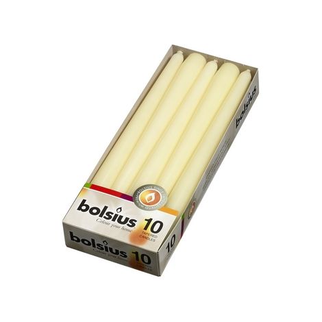 Bougies crème Szpica, lot de 10, sans parfum, durée de combustion : 7,5 heures
