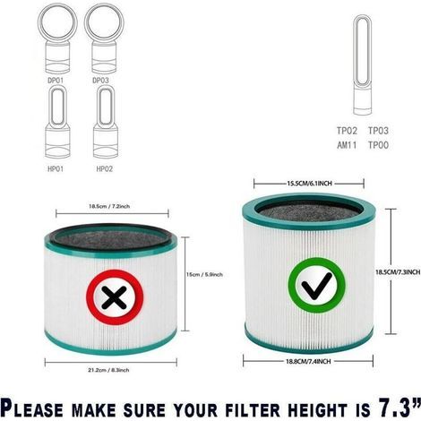 Filtre Hepa charbon actif pour purificateur d’air Dyson Pure Cool Link AM11 TP00 TP01 TP02 TP003 (1/5)